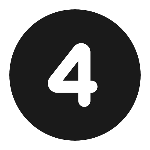 Circle number 4 fill icon, filled style, from Gravity UI Icons