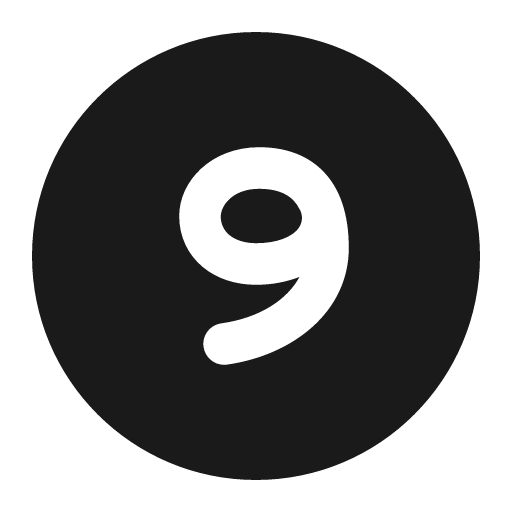 Circle number 9 fill icon, filled style, from Gravity UI Icons