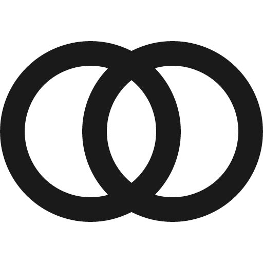 Circles intersection icon, solid style, from Gravity UI Icons