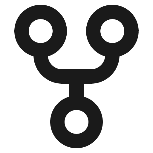 Code fork icon, solid style, from Gravity UI Icons