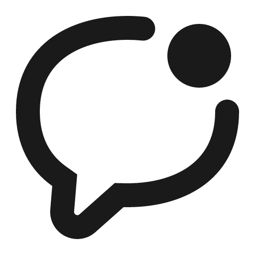 Comment dot icon, solid style, from Gravity UI Icons
