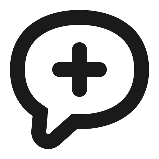 Comment plus icon, solid style, from Gravity UI Icons