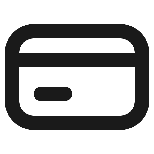 Credit card icon, solid style, from Gravity UI Icons