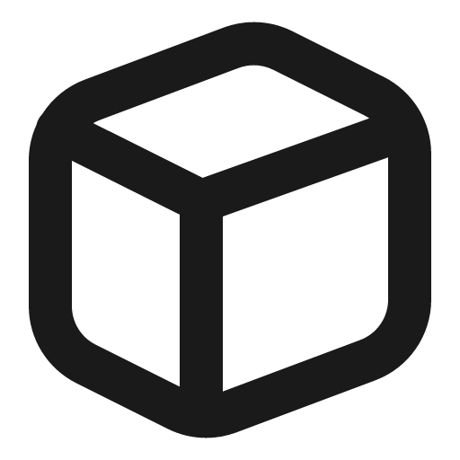 Cube icon, solid style, from Gravity UI Icons