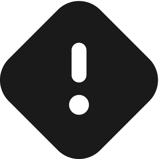 Diamond exclamation fill icon, filled style, from Gravity UI Icons