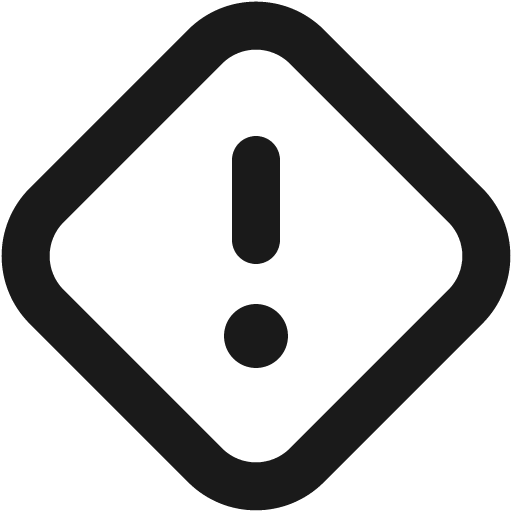 Diamond exclamation icon, solid style, from Gravity UI Icons
