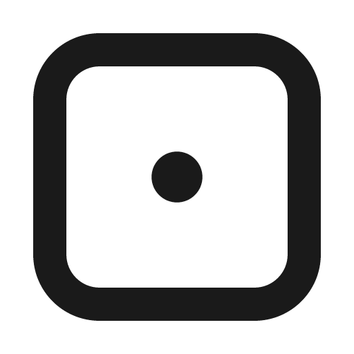 Dice 1 icon, solid style, from Gravity UI Icons