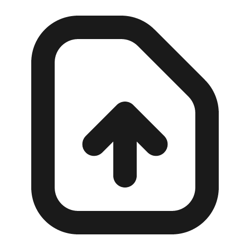 File arrow up icon, solid style, from Gravity UI Icons