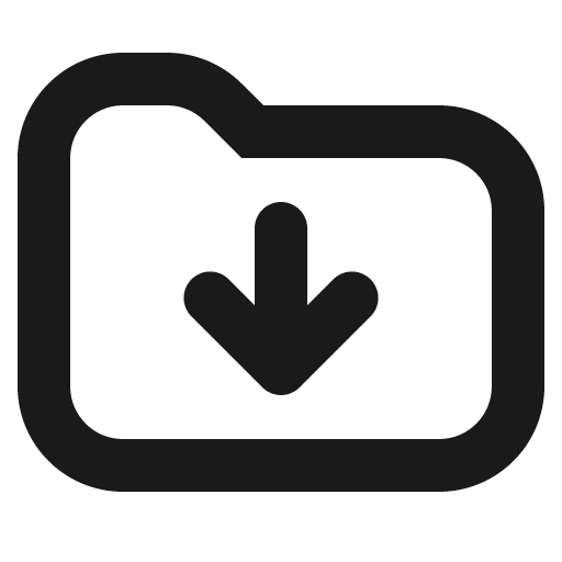 Folder arrow down icon, solid style, from Gravity UI Icons
