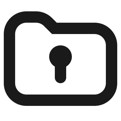 Folder keyhole icon, solid style, from Gravity UI Icons
