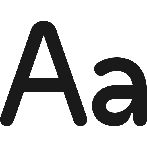 Font case icon, solid style, from Gravity UI Icons