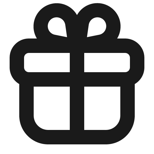 Gift icon, solid style, from Gravity UI Icons