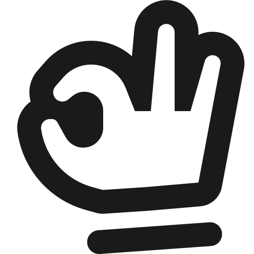 Hand ok icon, solid style, from Gravity UI Icons