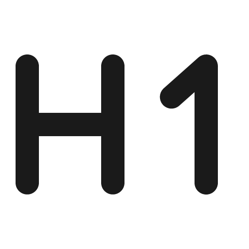Heading 1 icon, solid style, from Gravity UI Icons