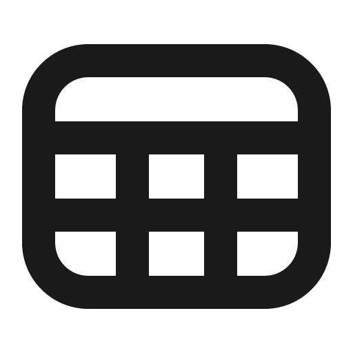 Layout header cells icon, solid style, from Gravity UI Icons