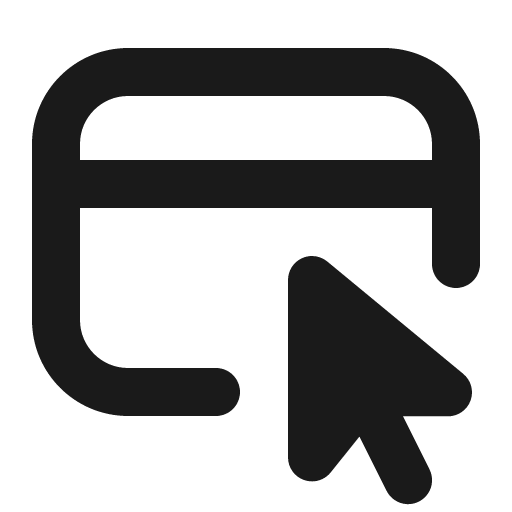 Layout header cursor icon, solid style, from Gravity UI Icons