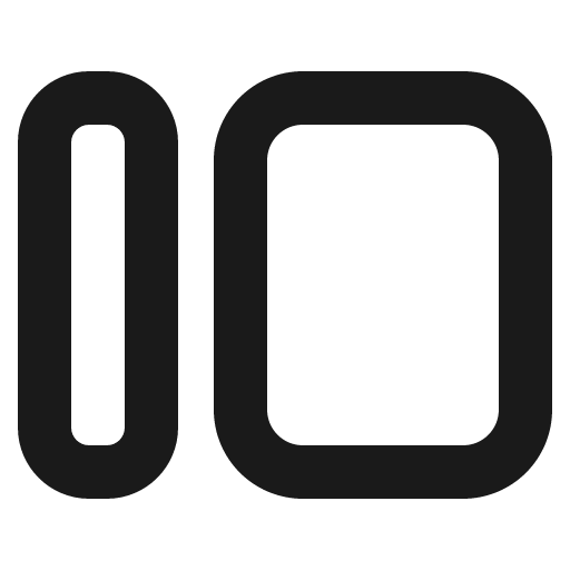 Layout split side content left icon, solid style, from Gravity UI Icons