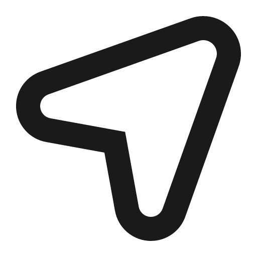 Location arrow icon, solid style, from Gravity UI Icons