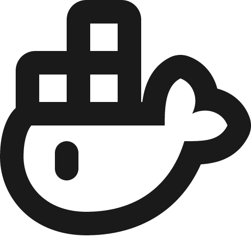 Logo docker icon, solid style, from Gravity UI Icons