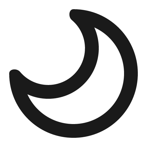 Moon icon, solid style, from Gravity UI Icons