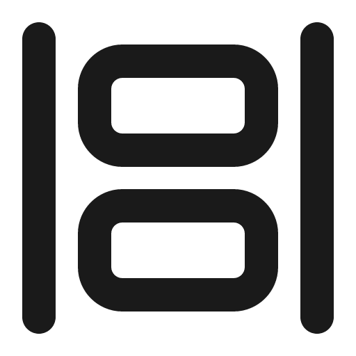 Objects align justify horizontal icon, solid style, from Gravity UI Icons