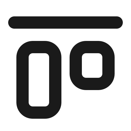 Objects align top icon, solid style, from Gravity UI Icons