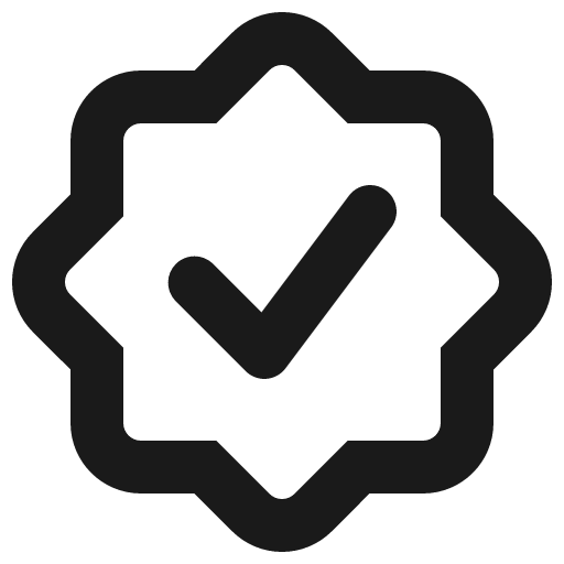 Seal check icon, solid style, from Gravity UI Icons