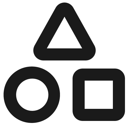 Shapes 3 icon, solid style, from Gravity UI Icons