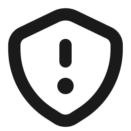 Shield exclamation icon, solid style, from Gravity UI Icons