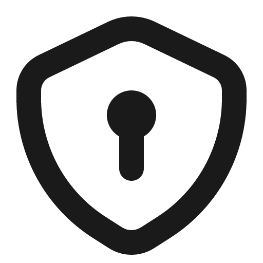 Shield keyhole icon, solid style, from Gravity UI Icons