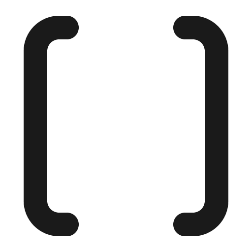 Square brackets icon, solid style, from Gravity UI Icons