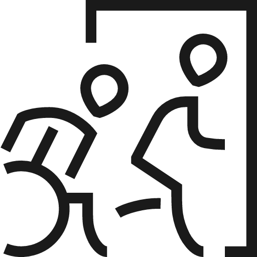 Accessible exit 2 icon, line style, from Guidance