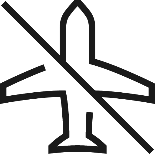 Airplane mode off icon, line style, from Guidance