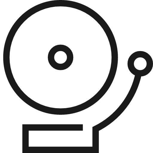 Alarm bell icon, line style, from Guidance