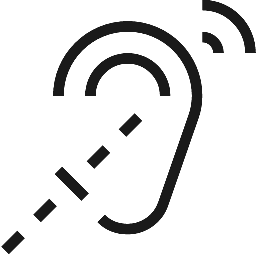 Assistive listening device icon, line style, from Guidance