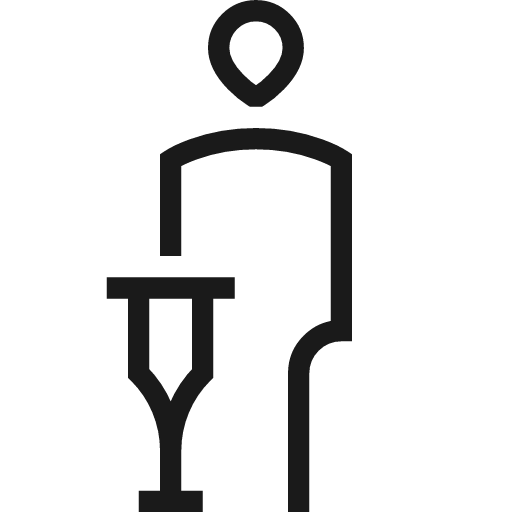 Crutch icon, line style, from Guidance