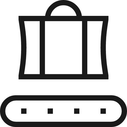 Luggage conveyor belt icon, line style, from Guidance