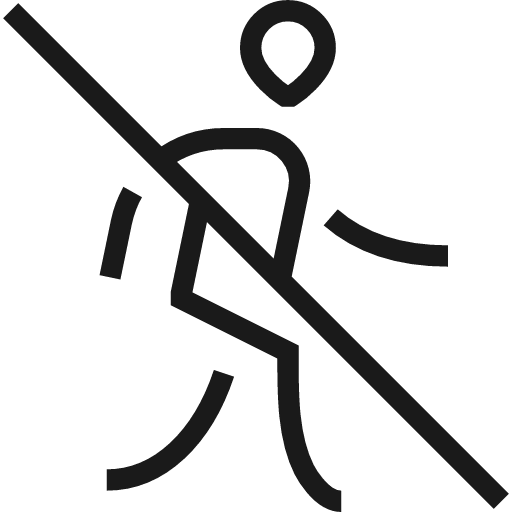 No entry for pedestrians icon, line style, from Guidance