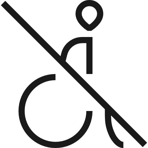 No wheelchair access icon, line style, from Guidance