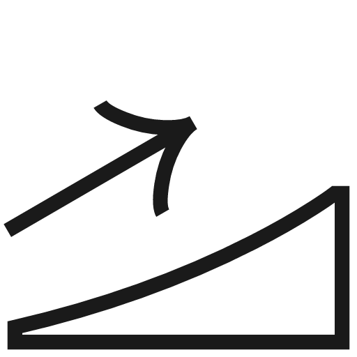 Ramp up arrow icon, line style, from Guidance