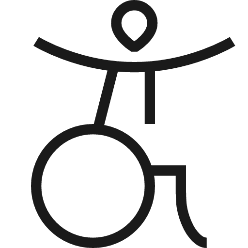 Wheelchair 2 icon, line style, from Guidance