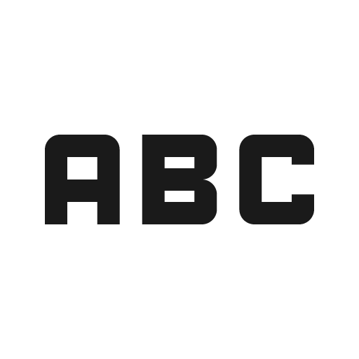 Baseline abc icon, solid style, from Google Material Icons
