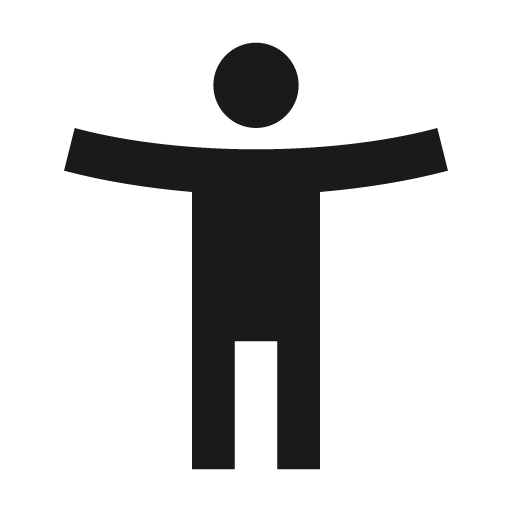 Baseline accessibility new icon, solid style, from Google Material Icons