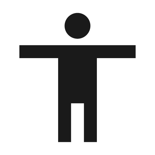 Baseline accessibility icon, solid style, from Google Material Icons