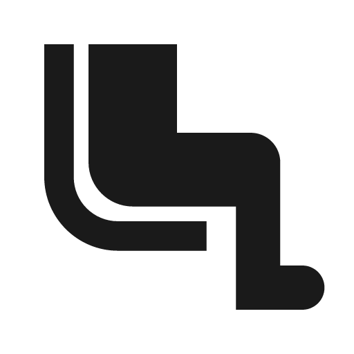 Baseline airline seat legroom normal icon, solid style, from Google Material Icons