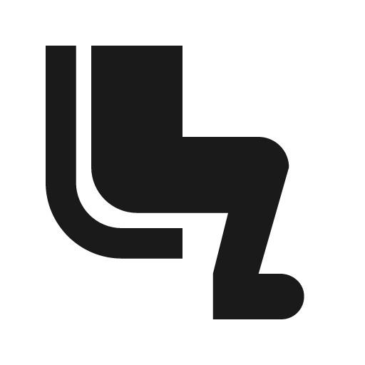 Baseline airline seat legroom reduced icon, solid style, from Google Material Icons