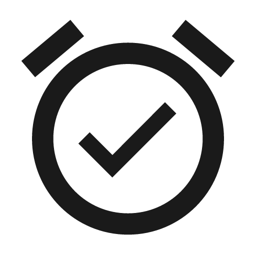 Baseline alarm on icon, solid style, from Google Material Icons