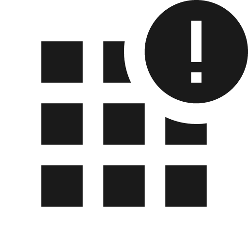 Baseline apps outage icon, solid style, from Google Material Icons