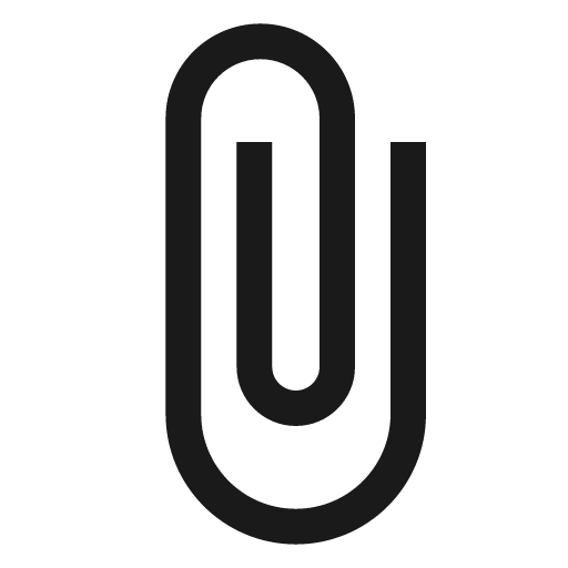 Baseline attach file icon, solid style, from Google Material Icons