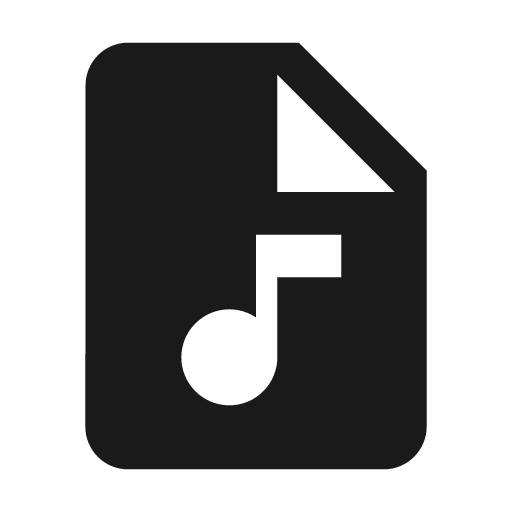 Baseline audio file icon, solid style, from Google Material Icons